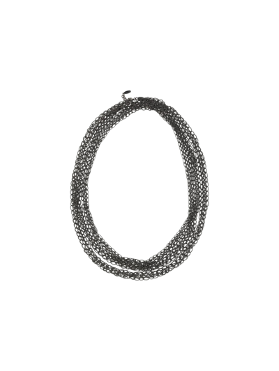 Shop Brunello Cucinelli Precious Loops Necklace In Ultrablack