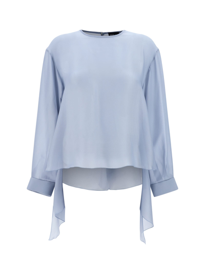 Shop Giorgio Armani Blousa Shirt In Forever Blue