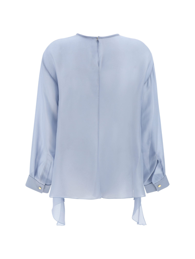 Shop Giorgio Armani Blousa Shirt In Forever Blue