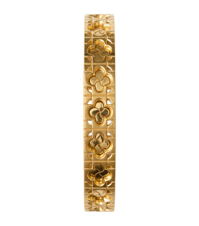 Shop Burberry Gold-plated Rose Cuff Bracelet