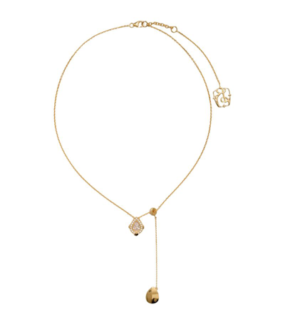 Shop Burberry Shield Pendant Necklace In Gold