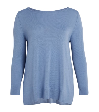 Shop Marina Rinaldi Boat-neck Sweater In Blue