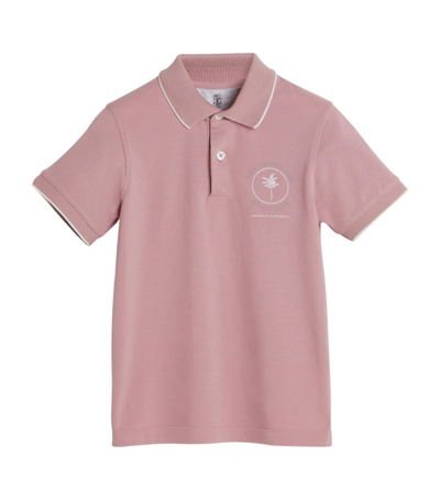 Shop Brunello Cucinelli Cotton Logo Polo Shirt (4-12+ Years) In Pink