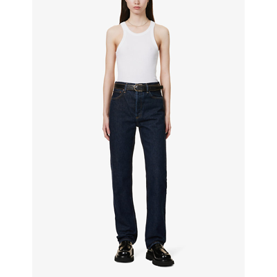 Shop Agolde Women's Polished (dk Marble Ind) 90's Pinch Straight-leg High-rise Organic Denim Jeans