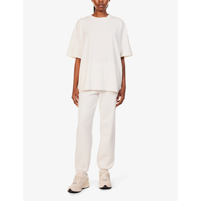 Shop Lounge Underwear Womens Off White Essential Brand-embroidered Stretch-cotton T-shirt
