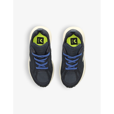 Shop Veja Boys Navy Kids Canary Logo-embroidered Woven Low-top Trainers 6-9 Years