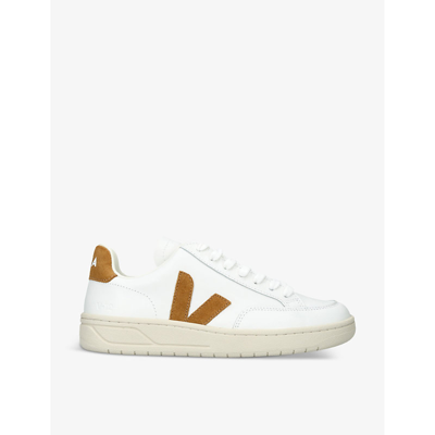 Shop Veja Women's Camel/oth Women's V-12 Logo-embroidered Low-top Leather Trainers
