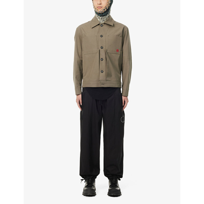 Shop Craig Green Men's Black Circle Drawstring-hem Regular-fit Wide-leg Cotton Trousers