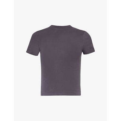 Shop Lounge Underwear Women's Smoked Blue Essential Brand-embroidered Stretch-cotton T-shirt