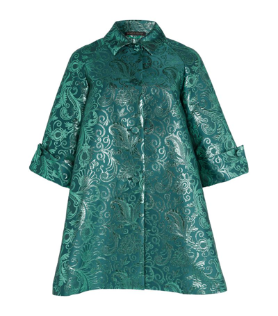Shop Marina Rinaldi Paisley Print Overcoat In Green