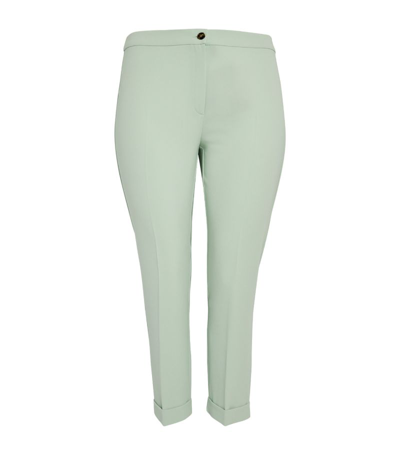Shop Marina Rinaldi Tapered Tailored Trousers In Green