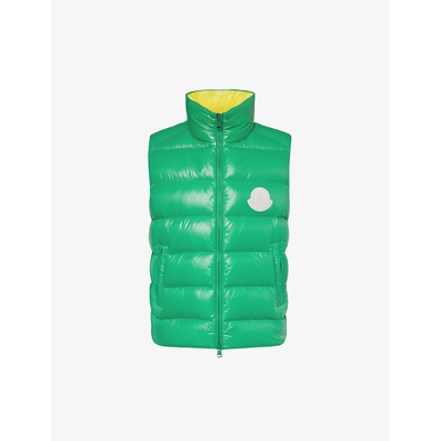 Shop Moncler Parke Brand-patch Regular-fit Shell-down Gilet In Green