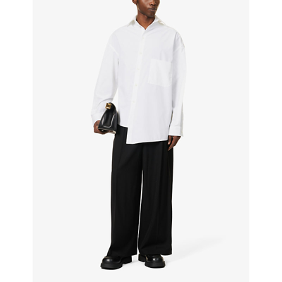 Shop Jacquemus Men's White Le Chemise Cuadro Relaxed-fit Cotton-poplin Shirt