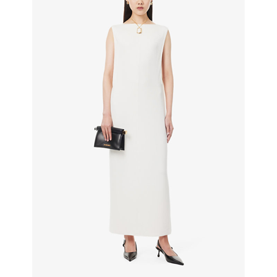 Shop Jacquemus Capa Stretch-woven Maxi Dress In White