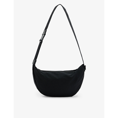 Shop Allsaints Black Koy Recycled-polyester Cross-body Sling Bag