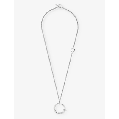 Shop Jil Sander Ring Brass Necklace In Silver
