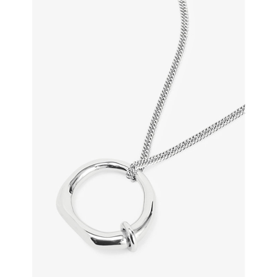 Shop Jil Sander Ring Brass Necklace In Silver