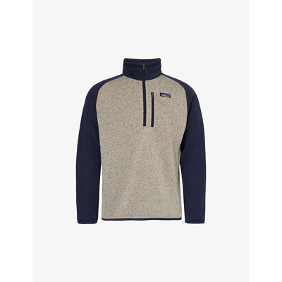 Shop Patagonia Men's Oar Tan Better Sweater Quarter-zip Recycled-polyester Sweatshirt