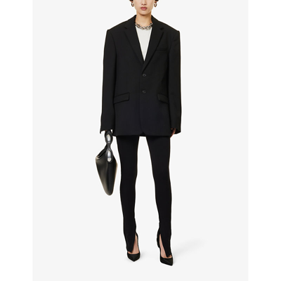Shop Wardrobe.nyc Women's Black Oversized Peak-lapel Wool Blazer