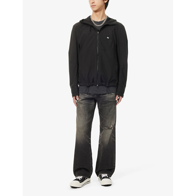 Shop 247 By Represent Men's Black Technical Funnel-neck Regular-fit Shell Jacket
