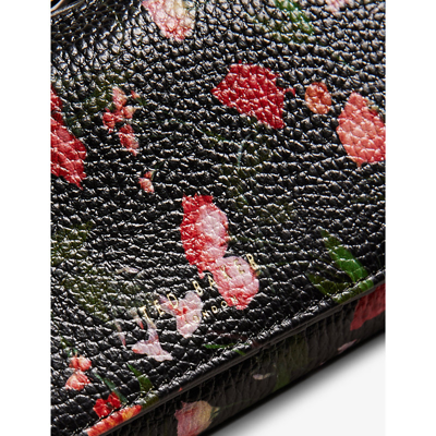 Shop Ted Baker Women's Black Otiline Floral-print Faux-leather Purse