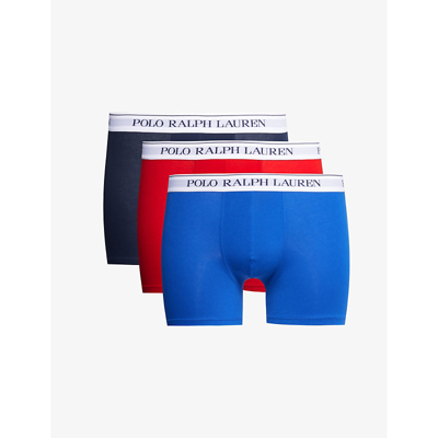 Shop Polo Ralph Lauren Pack Of Three Branded-waistband In Multi