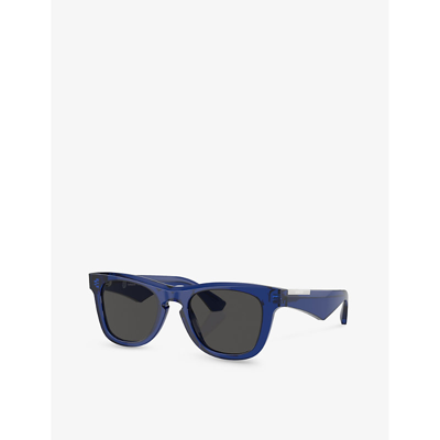 Shop Burberry Women's Blue Be4426 Rectangle-frame Acetate Sunglasses