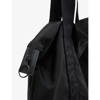 Shop Allsaints Afan Recycled-polyester Tote Bag In Black