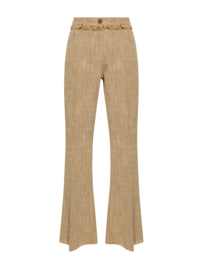 Shop Etro Flared Crop Trousers In Nude & Neutrals