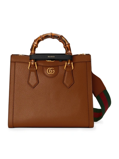 Shop Gucci Diana Shopping Bag Small Size In Brown