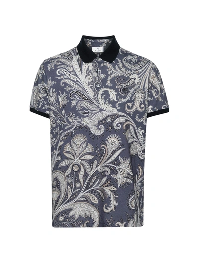 Shop Etro Paisley-print Polo Shirt In Blue
