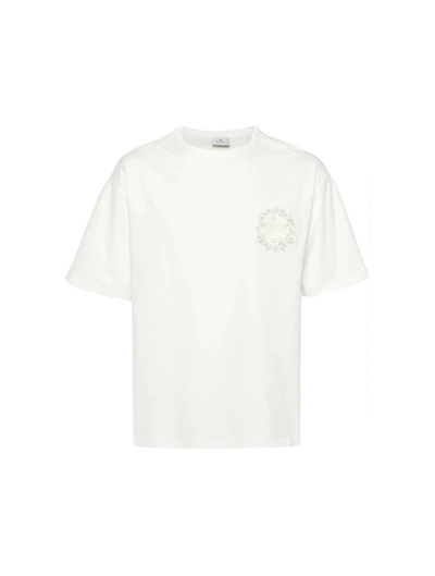 Shop Etro Pegaso-embroidered Cotton T-shirt In White