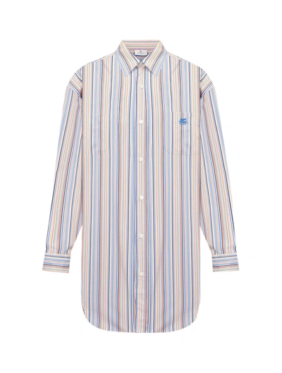 Shop Etro Striped Pegaso Shirt In Multicolour