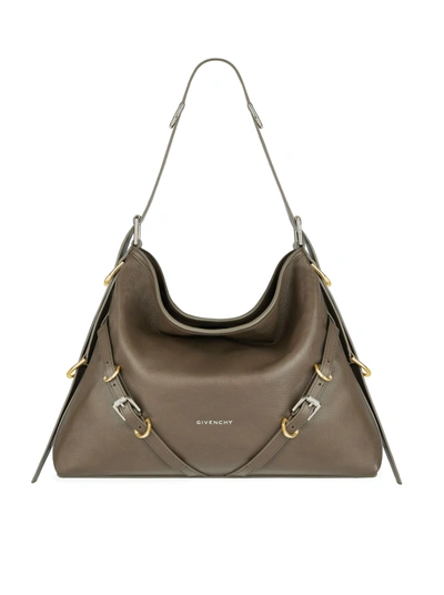 Shop Givenchy Voyou Medium Leather Bag In Brown
