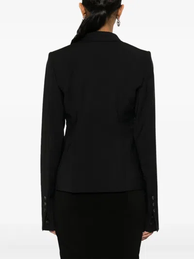 Rick Owens Structured Shoulder Bell Sleeve Blazer In Black