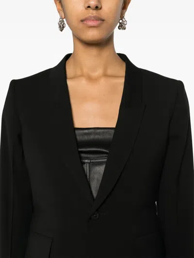 Rick Owens Structured Shoulder Bell Sleeve Blazer In Black