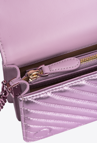 Shop Pinko Mini Love Bag Click Metal Chevron In Lilac-colour-block