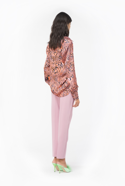 Shop Pinko Milano-knit Cigarette Trousers In Orchid Smoke