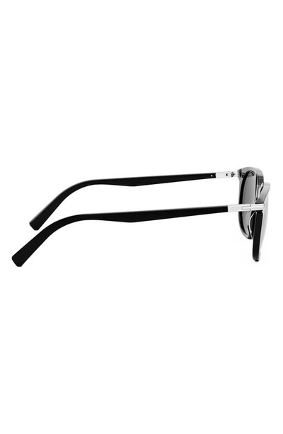 Shop Dior 'blacksuit S12i 52mm Oval Sunglasses In Shiny Black / Smoke