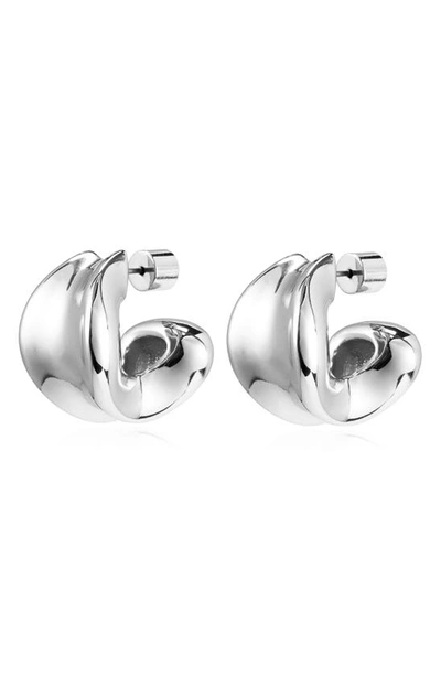 Shop Jenny Bird Doune Chunky Hoop Earrings In High Polish Silver