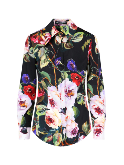 Shop Dolce & Gabbana 'roseto' Print Shirt In Multi