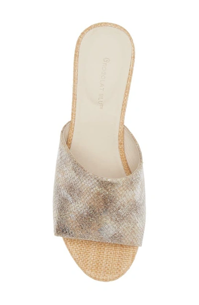 Chocolat Blu Giselle Platform Sandal In Tan Embossed Snake