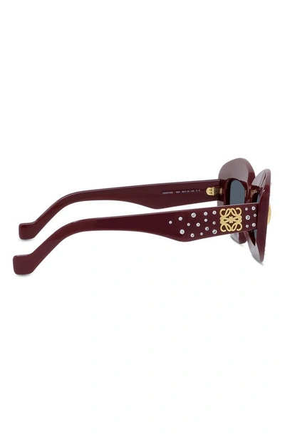 Shop Loewe Starry Night Anagram 49mm Small Rectangular Sunglasses In Shiny Opaline Rust Strass