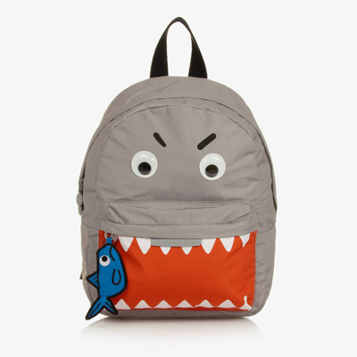 Shop Stella Mccartney Boys Grey Shark Backpack (32cm)