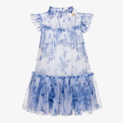 Shop Angel's Face Teen Girls Blue Floral Tulle Dress