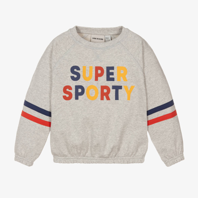 Shop Mini Rodini Grey Organic Cotton Sporty Sweatshirt