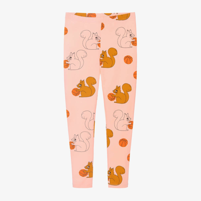 Shop Mini Rodini Girls Pink Organic Cotton Squirrels Leggings
