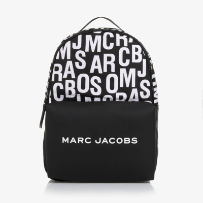 Shop Marc Jacobs Black & White Canvas Backpack (38cm)