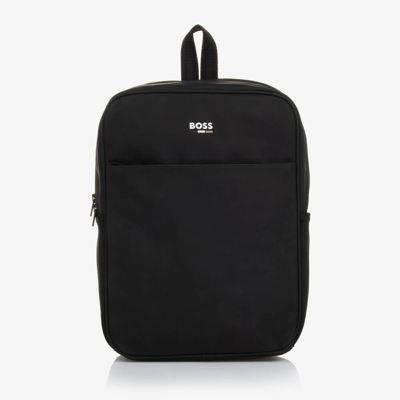 Shop Hugo Boss Boss Boys Black Coated Backpack (35cm)