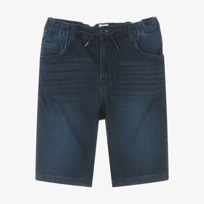 Shop Hugo Boss Boss Teen Boys Dark Blue Jersey Denim Shorts